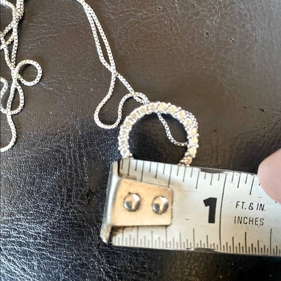 14k White Gold Diamonique Brilliant CZ Necklace - Picture 5 of 11